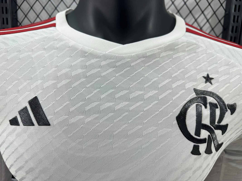 Camisola Manga Comprida Flamengo 2024-25 Alternativa Branca Versão Jogador