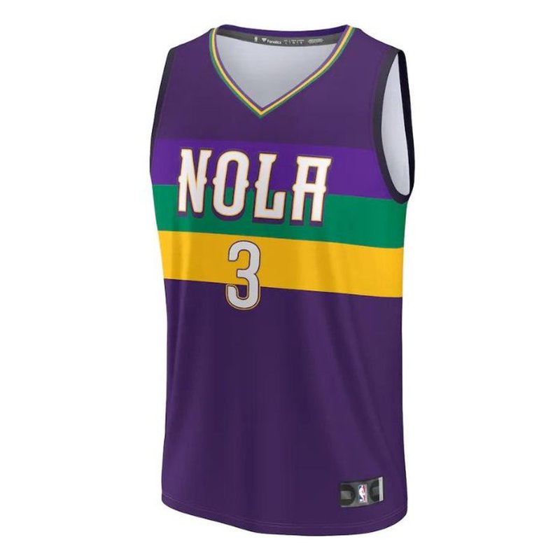 Camisola NBA CJ McCollum - New Orleans Pelicans - 2023 - Edição Fast Break - Roxo - Edição Cidade
