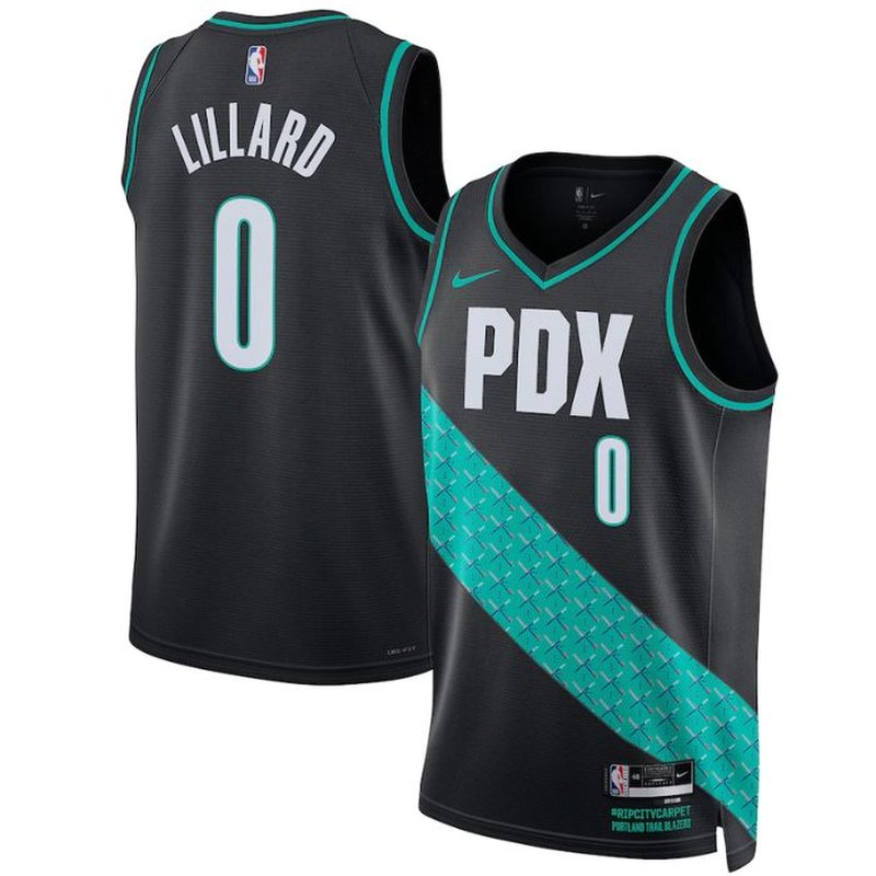Camisola NBA Damian Lillard - Portland Trail Blazers - Edição Cidade 2023 - Preto