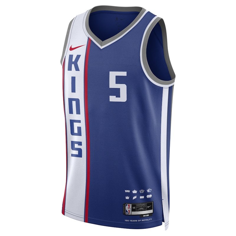 Camisola NBA De'Aaron Fox - Sacramento Kings - 23/24 - Azul - Edição Cidade