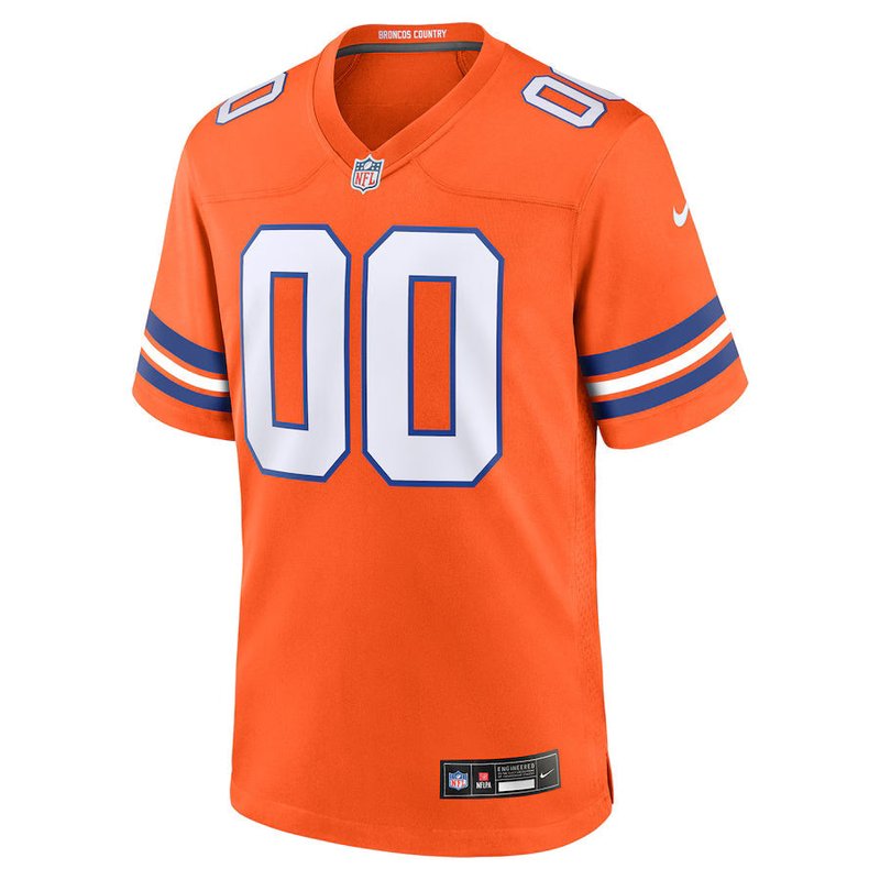 Camisola NFL Mile High Collection 1977 Retrô Personalizada - Denver Broncos - Laranja