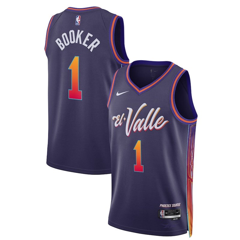 Camisola NBA Devin Booker - Phoenix Suns - 23/24 - Roxo - Edição Cidade