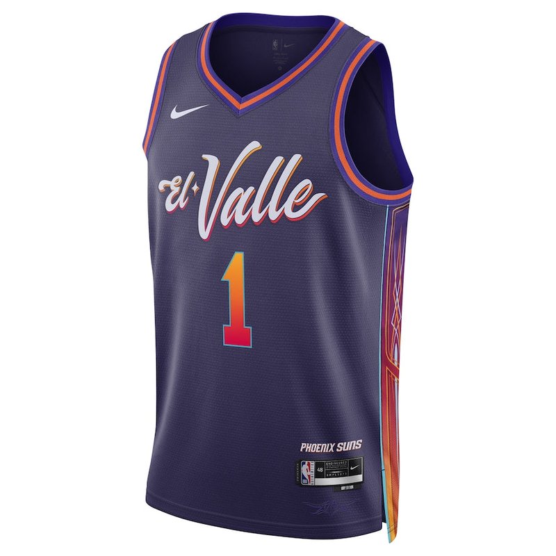 Camisola NBA Devin Booker - Phoenix Suns - 23/24 - Roxo - Edição Cidade