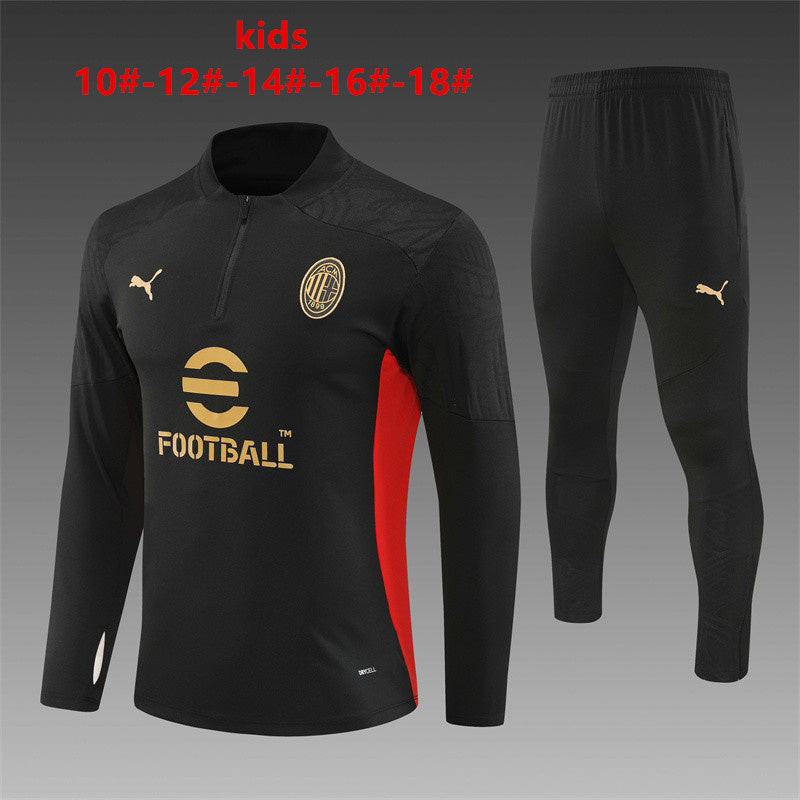 Fato Treino Criança AC Milan  2024-25 - Camisola com Fecho