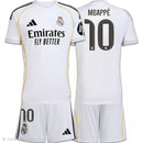 Conjunto Criança Real Madrid Principal 2025/26 - Mbappé 10 (Entrega Imediata)