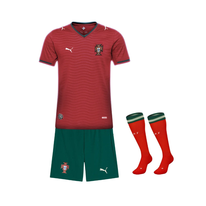 Kit de Criança - Principal Portugal 25/27 - Mundial 2026 Com Meias