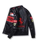 Casaco Ferrari F1 Vintage Leather Jacket - Red Edition