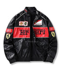Casaco Ferrari F1 Vintage Leather Jacket - Red Edition